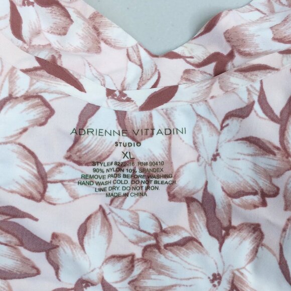 Adrienne Vittadini Studio Padded Bralette Size XL Floral Pink Convertible Straps - Picture 6 of 6